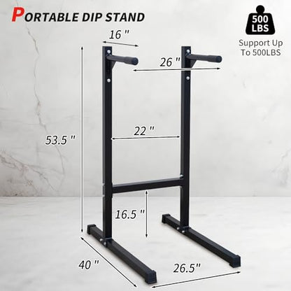 Adjustable Height Dip Bar Station, Heavy Duty Dip Station for Home Gym,Multi-function Dip Station Pull Up Bar Full Body Strength Training Workout Fitness Equipment for Tricep Dips - color: Dip Bar