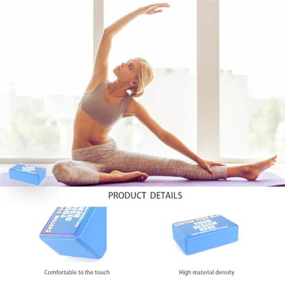 Custom Yoga Blocks with Image Text Logo Eva Foam Lightweight Yoga Bricks for Yoga Pilates Stretching Meditation Dance Yoga Accessories - color: Blue
