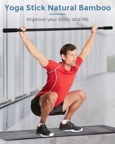 Yoga Stick, 5ft Exercise Stick for Mobility, Stretching Stick with Non-Slip Ends, Exercise Dowel for Pilates, Balance Pole and Stretch Bar for Stretching Equipment - size: 1 PCS 60 inches Sturdy Steel
