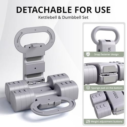 RYGEO Adjustable Dumbbell Set of 2, 4-in-1 Free Weights for Women & Men, Quick-Adjust Hand Weights 2lb, 3lb, 4lb, 5lb, Ideal for Home Gyms, Chest Press Machines & Twisters.