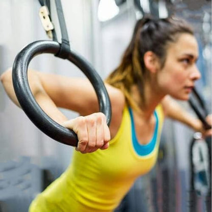 CLISPEED D Ring 2pcs Workout Ring Muscular Cross-Training Strength Bodybuilding Plastic Training Replacement Rings Gymnastic Bodyweight Black for Workouts Cross Gym Fitness