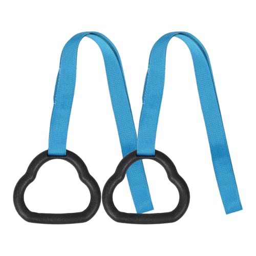 IMIKEYA Gymnastic Rings Set and Adults, Non-Slip Blue Fitness Rings with Adjustable Straps, Home Indoor Pull-up and Strength Training Equipment and Beginners
