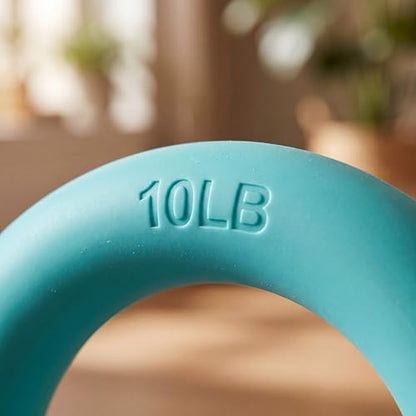 Exercise Weight Ring for Full Body Workout, 10 lb Resistance Training Ring Non-Slip Silicone Surface, 12 Inch Diameter, Teal Blue