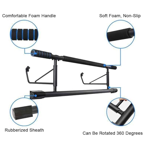 Portable Pull Up Bar for Doorway, Multifunctional Strength Training Chin Up Bar for Home Gym, No Drilling Installation
