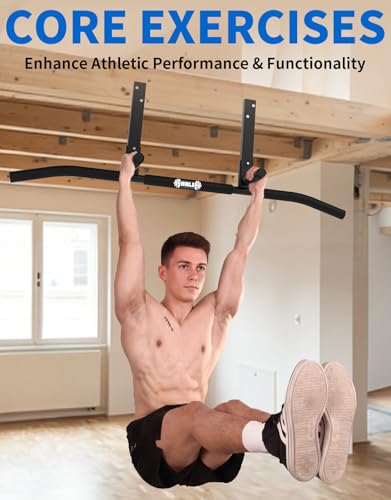 Joist Mounted Pull Up Bar, Ceiling Mount Chin Up Bar for Home Gym, Beam, Rafter, Easy installation, 42" Wide Bar