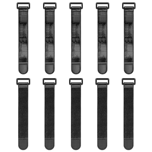 Trilancer Elastic Cinch Straps with Anti-Slip Strips, 6’’ x 1’’ (10 Pack) Heavy Duty Multipurpose Hook and Loop Straps for Extension Cords, Cables, Ropes,Hoses, Bike,Pant Garters,Garage and Workshop - size: 6"(10 pcs)