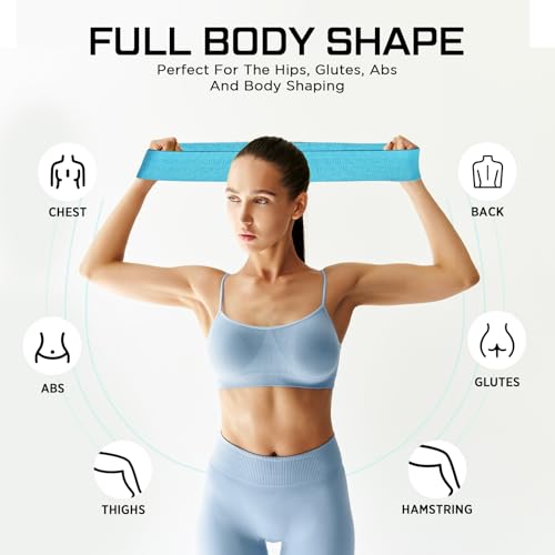 12 Pcs Fabric Resistance Bands for Working Out Non-Slip Booty Exercise Loop Bands for Women Men Glutes Hip Thigh Butt Yoga Pilates Fitness Gym, Light Medium Heavy