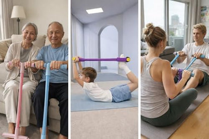 Pedal Resistance Bands with Handles, 6 Tube Exercise Bands for Full Body Workout, Home Gym Strength Training Equipment, Sit Up Pull Rope Fitness Band for Women and Men