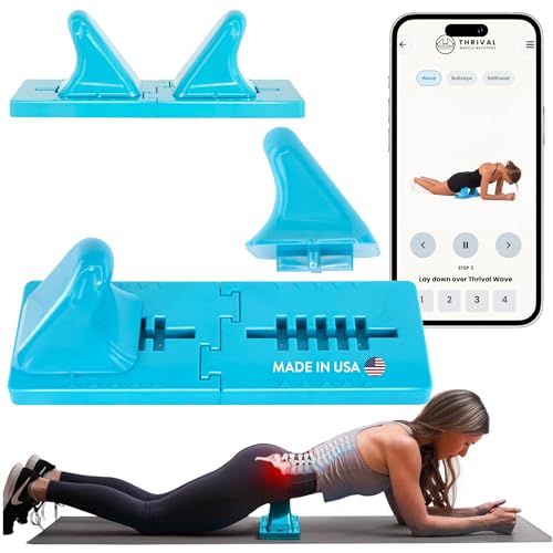Wave - Fully Adjustable Psoas, Back and Hip Flexor Muscle Release Tool with Thrival App for Targeted Routines, Deep Tissue, Trigger Point Massage (Blue) – Made in USA - color: Blue, size: Thrival Wave
