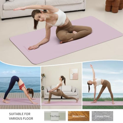 Extra Wide & Thick 8mm Yoga Mat, 72"x31.5" - color: Purple
