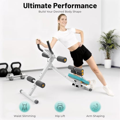Ab Machine, Abs Workout Equipment with Resistance Bands & LCD Display, Adjustable Ab Trainer Machine, Whole Body Workout Waist Trainer for Women&Men, 264.55lbs Load Capacity