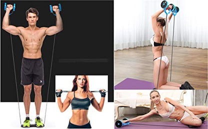 Men Ab Roller Wheel with Resistance Band Women Flex Abdominal Trainers Double Rollers Home Gym Multi-Functional Exercise Knee mat Body Fitness Equipment Core Ab Workout