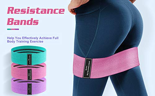 Resistance Bands Set Men/Women (3 Packs), Exercise Bands for Legs & Butt, Non-Slip Workout Bands Booty Bands With 3 Resistance Levels, Ideal for Squats/Glute Bridge/Lunges/Pilates and Yoga (Gray suit)