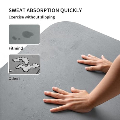 Professional PU Rubber Yoga Mat, Double-Sided Non Slip Sweat Resistant Exercise Mat for Men Women, Comfortable Extra Long & Wide for Yoga, Pilates, Fitness, Home Gym, 72"×26.8"×0.18"(4.5mm)Thick - color: gray