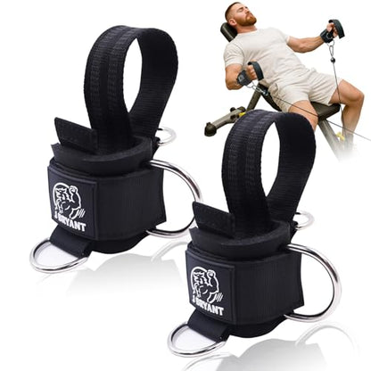 J Bryant Adjustable Wrist Cuffs with Multiple D-Rings, Weight Lifting Straps for Cable Machines, Strength Training, Fitness & Bodybuilding