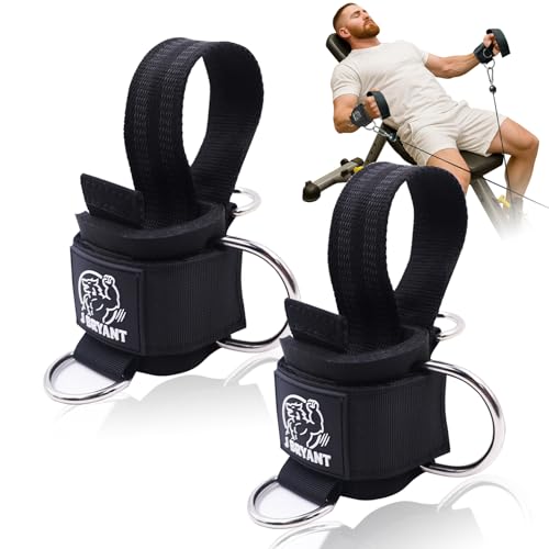 J Bryant Adjustable Wrist Cuffs with Multiple D-Rings, Weight Lifting Straps for Cable Machines, Strength Training, Fitness & Bodybuilding