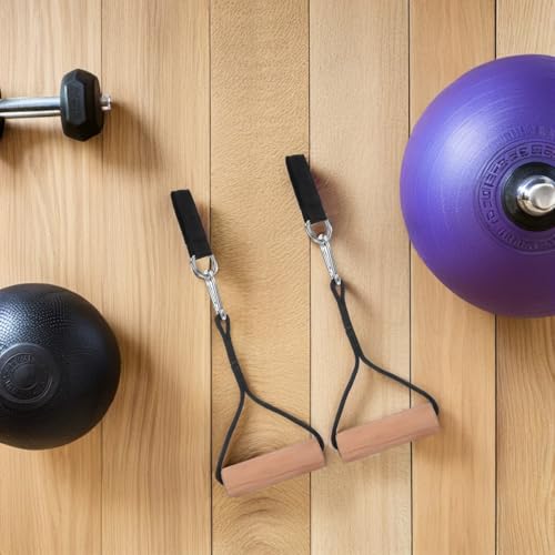 BESPORTBLE Gymnastics Rings with Adjustable Straps, Premium Wood Pull-up Training Bars, Outdoor Calisthenics Equipment for Arm Strength and Muscle Workout, 1 Pair for Home and Gym Use