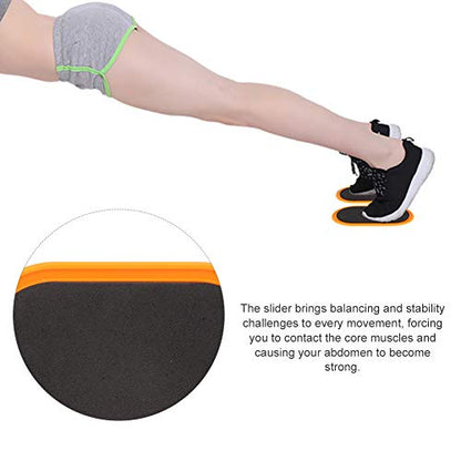 2Pcs Oval Fitness Sliding Disks, Yoga Slider for Carpet and Hard Floors, ABS Core Workout Sliders with Cloth Covers for Home Gym, Pilates, Lunges and Full Body Training