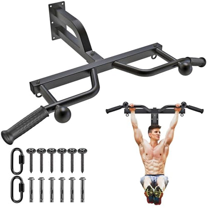 Kipika 48" Ceiling Mounted Pull Up Bar, Heavy Duty Multi-Grip Chin Up Bar,Mounted Pullup Bar, Adjustable Height, Pull Up Bands for Chin Ups & Body Stretching, Ideal for Home Gym and Strength Training - color: A: Pull-up Bar
