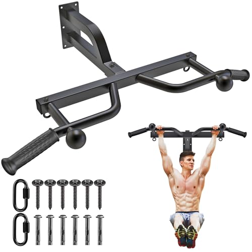 Kipika 48" Ceiling Mounted Pull Up Bar, Heavy Duty Multi-Grip Chin Up Bar,Mounted Pullup Bar, Adjustable Height, Pull Up Bands for Chin Ups & Body Stretching, Ideal for Home Gym and Strength Training - color: A: Pull-up Bar