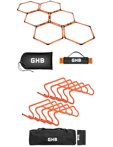 GHB Hex Agility Rings 1 Pack and 10 Pack 8" Agility Hurdles