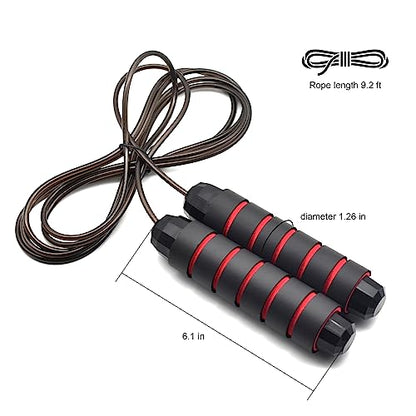 BOOMIBOO Jump Rope, Adjustable Jump Ropes,Skipping Rope Tangle-Free Rapid Speed with Ball Bearings for Women Men Kids,Exercise & Slim Body Jumprope at Home School Gym - color: Green+Red