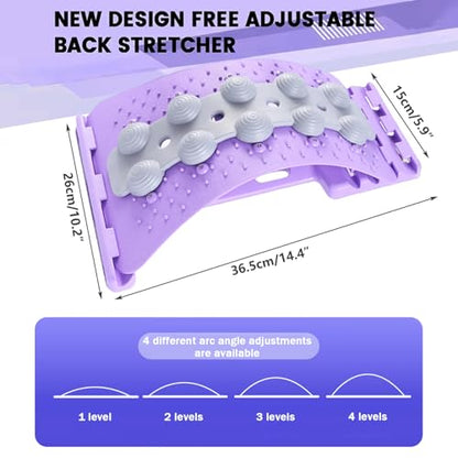 Back Cracker 4-Level Adjustable Back Stretch with Acupressure Massage Correction Spine Decompression Lumbar Support for Scoliosis Pain Relief