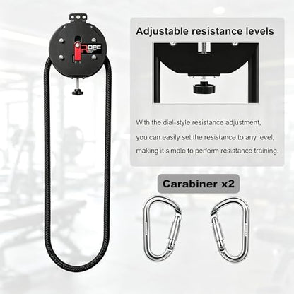 Endless Rope Trainer, Adjustable Resistance(11-66 lbs) Rope Pulley System for Strength, Upper Body, Portable Suspension Infinite Line Trainer Equipment for Home Gym Workouts