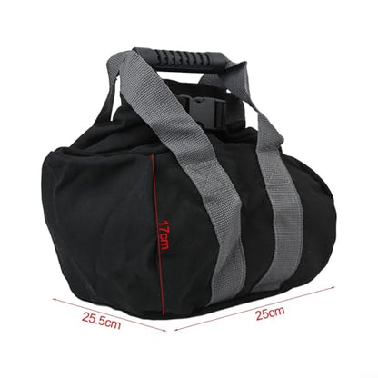 Adjustable Canvas Kettlebell Sandbag with Handle and Tight Closure Black 10x9.8x6.7 inch for Home Gym Fitness Yoga Strength Exercise