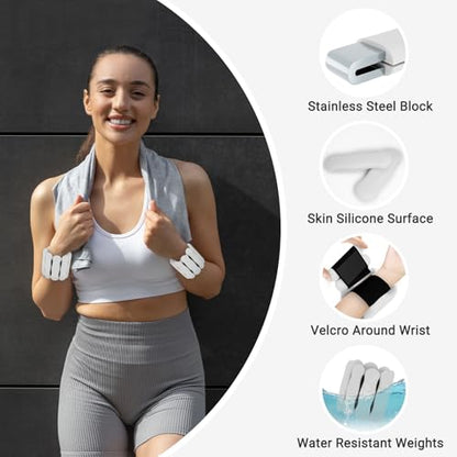 Ankle Weights Wrist Weight for Women Men, Set of 2, 1 lb/2 lb Each - color: Grey, size: 1lb each weight (2lbs Pair)
