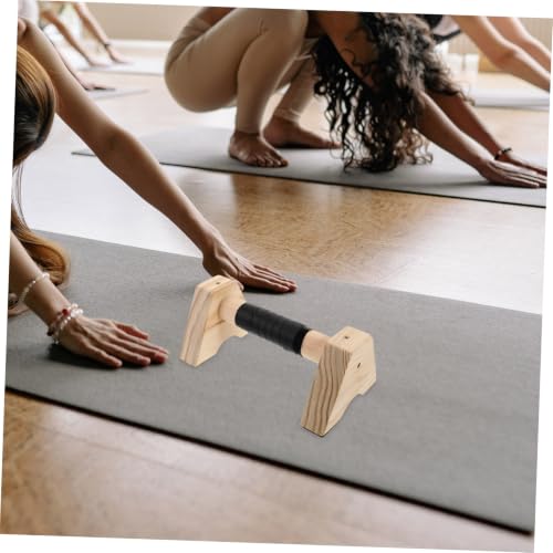 Wooden Push up Bars Parallette Stands Beech Wood Non-slip Base Strength Training Fitness Bars for Home Gym Calisthenics Equipment Men Women 30cm Pair