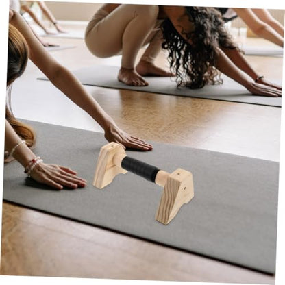 Wooden Push up Bars Parallette Stands Beech Wood Non-slip Base Strength Training Fitness Bars for Home Gym Calisthenics Equipment Men Women 30cm Pair