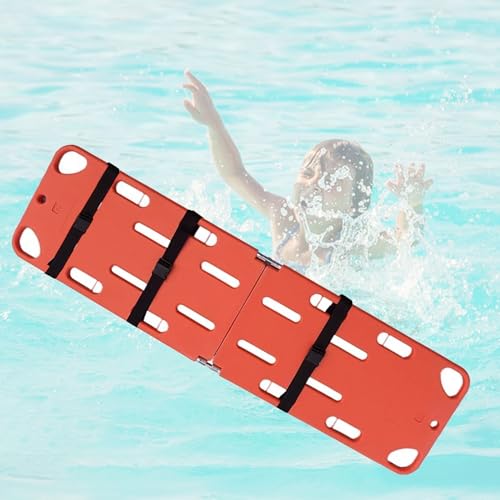 Foldable Plastic Spine Board Stretcher for Lifesaving Rescue, Water-Resistant Backboard, 350Lb Capacity, Durable PE 2-Fold Design for Emergency Response - color: 2-folds