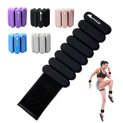 2Lbs Wrist Ankle Weights for Women - Wearable Arm Leg Bangles Weight Set of 2(1Lb Each) Adjustable Weighted Wristbands for Home Gym Workout, Walking, Pilate, Yoga, Exercise, Barre, Strength Training