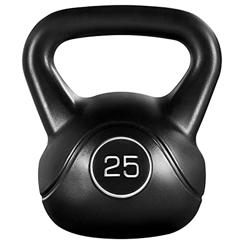 Yaheetech 25lb Kettlebell Weight with Wide Flat Base HDPE Coated Handle
