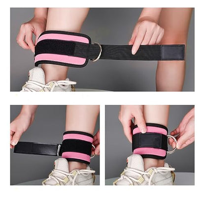 Ankle Strap for Cable Machine,1 Pair Adjustable Neoprene Padded Ankle Cuff for Leg Extensions,Glute Workouts,Gym for Women and Men