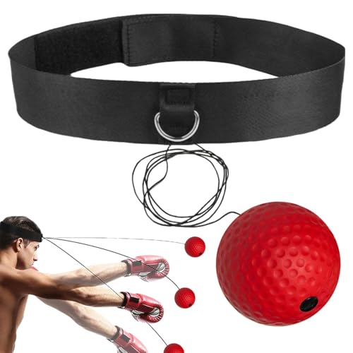 Boxing Training Reflex Balls - Boxing Reaction Ball | Head Punching Ball | Child Adults React Reflex Ball for Boxing Training | Workout Equipment Beginners Fitness Reflex Ball for Traveling, Gym - color: Red