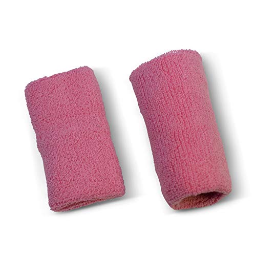 US Glove Sweat Bands for Wrists, Sports Wristbands for Men & Women, Athletic Hand Bands for Tennis, Gymnastics, Basketball, Volleyball, Baseball, Football or Gym Sport, 2-pc Cotton Arm Sweatbands 4.5" - color: Pink, size: 4.5 inch