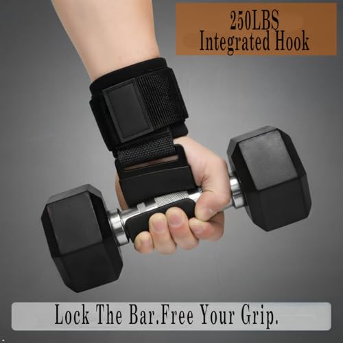 3 in 1 Weight Lifting Gloves with Deadlift Hooks & Wrist Wraps, Available M/L/XL Sizes, Breathable Non Slip Gym Gloves for Men Women, Adjustable Wrist Support for Powerlifting Deadlifts