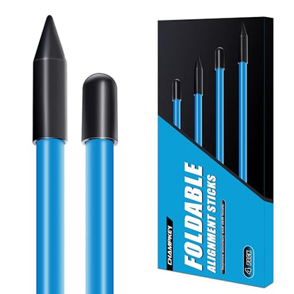 CHAMPKEY Premium Foldable 40" Golf Alignment Sticks 4 Pack - Posture Correction and Shot Accuracy Golf Training Aid - color: Blue