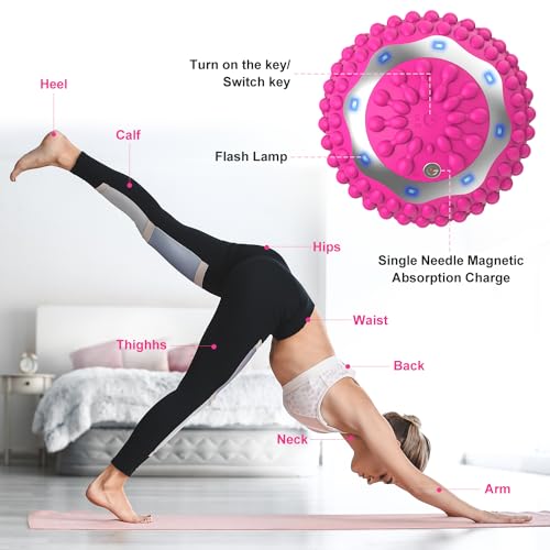 Massager 10 Powerful Vibration Massage for Physical Therapy, Mobility Ball for Workout Recovery, Deep Tissue Massager for Pain Relief and Trigger Spot Treatment for Adult Rose