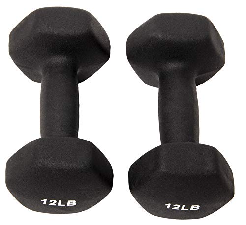 BalanceFrom Set of 2 Neoprene Coated Non-Slip Grip Dumbbell Weights - style: 12 lbs, Set of 2