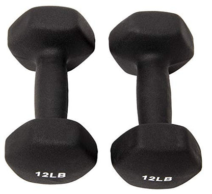 BalanceFrom Set of 2 Neoprene Coated Non-Slip Grip Dumbbell Weights - style: 12 lbs, Set of 2