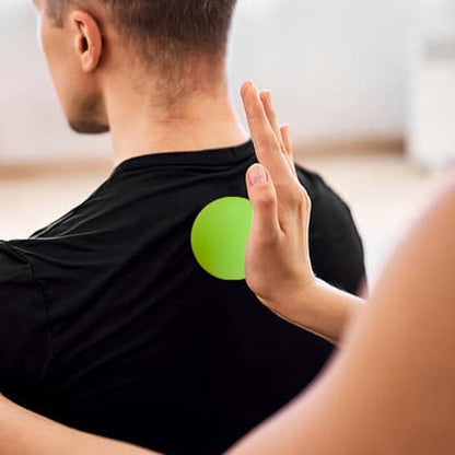 2 Piece Different Density- Foot Hand Deep Tissue Massage Ball for Trigger Point Therapy, Myofascial Release Balls for Feet, Jaw, Back, Plantar Fasciitis, Tight Muscles Massage Tool - color: 1.8" Bluegreen