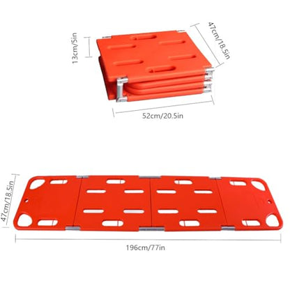 Foldable Spine Board Stretcher, 350Lb Load Capacity-77x18x1 In, Lightweight PE Backboard, Medical For EMT Patient Mover Rescue