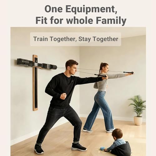 Portable All-in-One Home Gym Strength Training Equipment - Resistance Bands with Bar & Handles, Compact Base for Travel, Home & On-The-Go Workouts