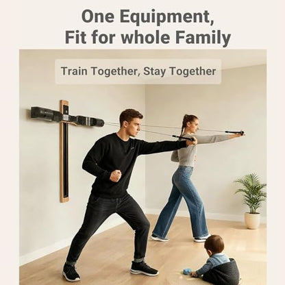 Portable All-in-One Home Gym Strength Training Equipment - Resistance Bands with Bar & Handles, Compact Base for Travel, Home & On-The-Go Workouts