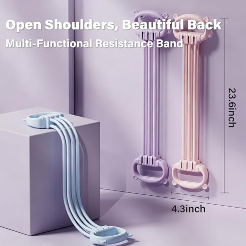 Figure 8 Resistance Bands, 6 Adjustable Elastic Fitness Bands, Suitable for Abdominal, Back, Shoulders, and Chest Workouts