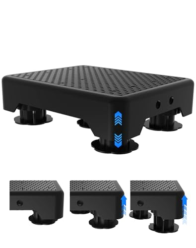 Adjustable Step Stool for Adults, Bed Step Stools, 600 LBS Capacity Safety Wide Step Platform, Indoor and Outdoor Steps for Seniors, Non-Slip Stepping Stool Elderly Assistance, Black - color: Black Point