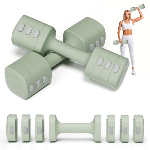 Pink Dumbbell Set for Women - Adjustable Kettlebell Weights Set, 4-in-1 Hand Weights (2.2-12.1lbs) | Free Weights Dumbbells Set for Home Exercise & Fitness
